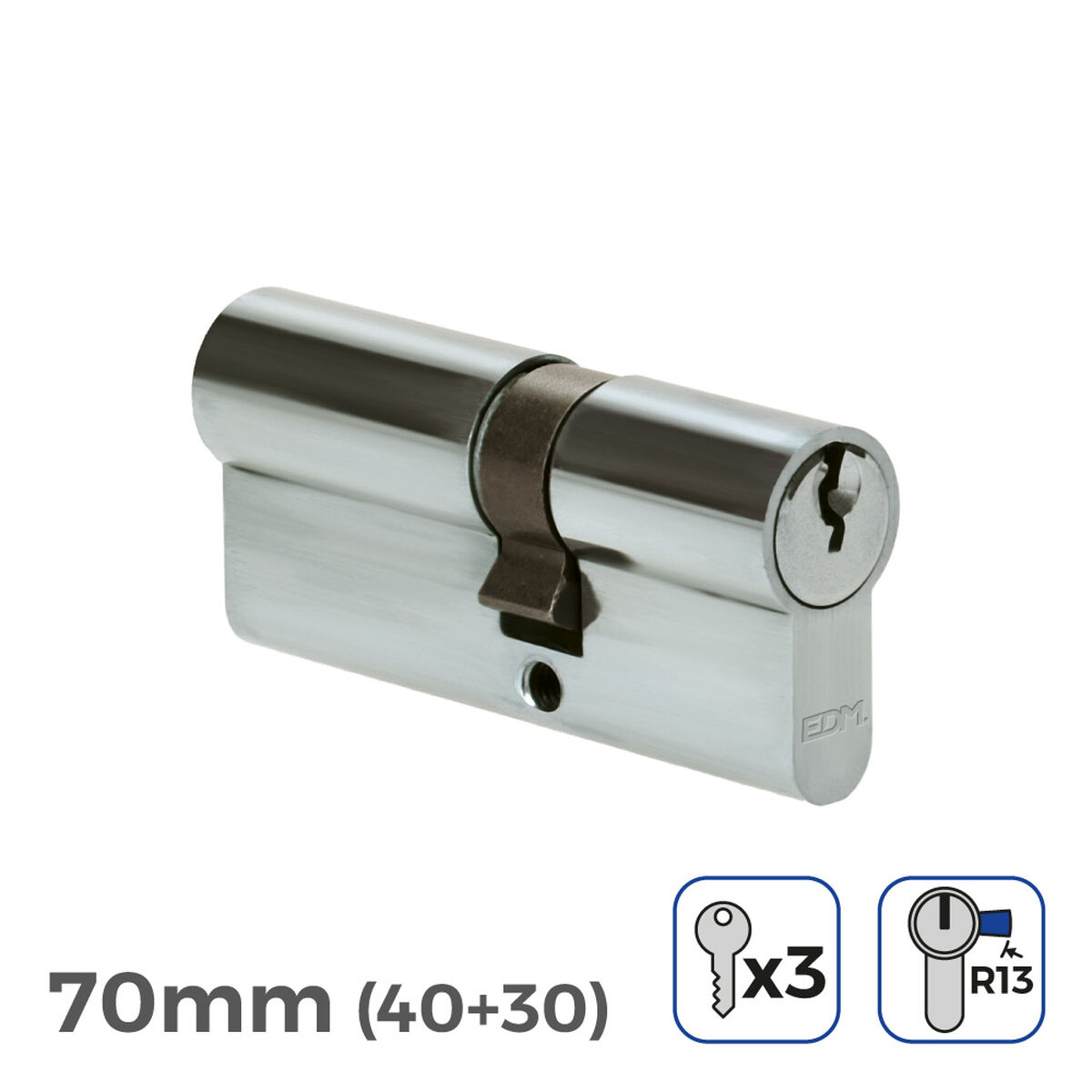 Cilindro EDM 85178 r13 nichel Leva corta Europeo